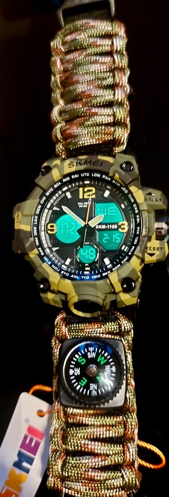 Survival Uhr Herren Paracord Armband Kompass Outdoor Militär Tactical Camping2