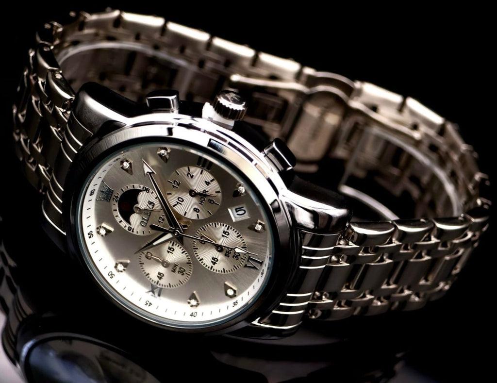 Edle Herren Männer Armband Uhr Chronograph Stoppuhr Datum NEU  * 461