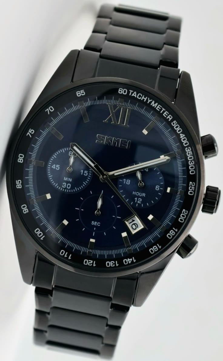 SKM - HERREN - UHR - CHRONOGRAPH - DATUMSANZEIGE - EDELSTAHL - KERAMIK LOOK- NEU0