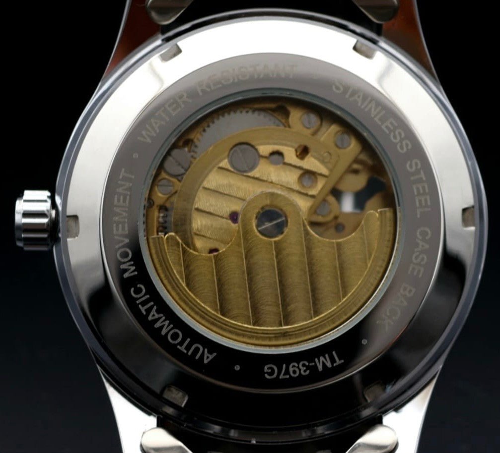 T-Winner Herren Automatikuhr Mechanisch Skelett Uhr Gold Silber Farben Luxus3