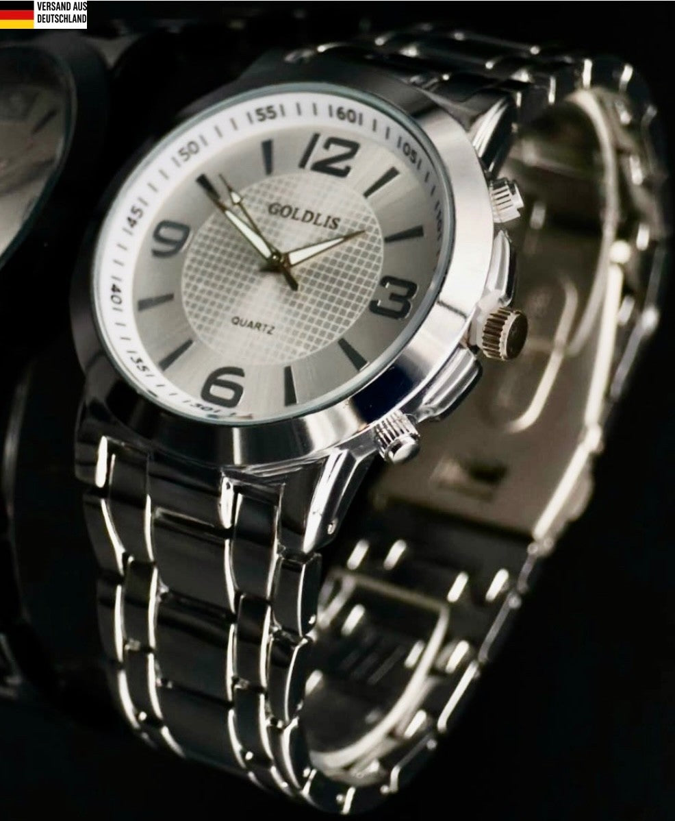 Mega Edle Herren Armband Männer Uhr Analog Quarz * NEU * 530