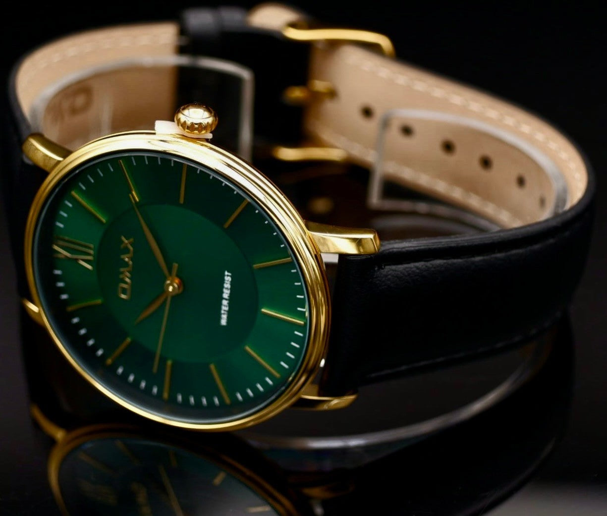 Edle Omax Herren Armband Uhr Herrenuhr Flaches Design SLIM IP Veredelt Slim NEU1