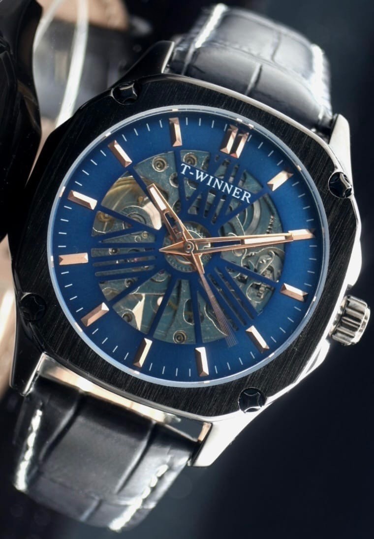 T-WINNER - HERREN - AUTOMATIK - UHR - LEDER - SCHWARZ - 42X40MM - SKELETTUHR1