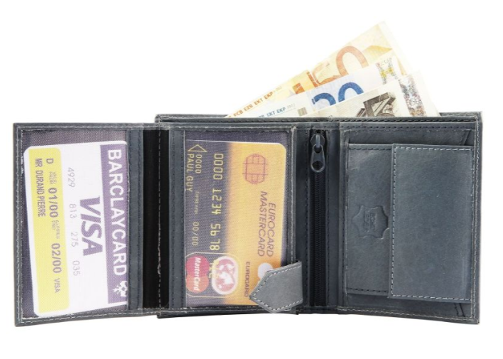 Excellanc Unisex Leder Portemonnaie Geldbeutel Portmonee Echtleder Grau Farben1