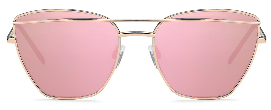 Gil Design Sonnenbrille Damen Frauen UV400 Schmetterlingsform Rosa verspiegelt1