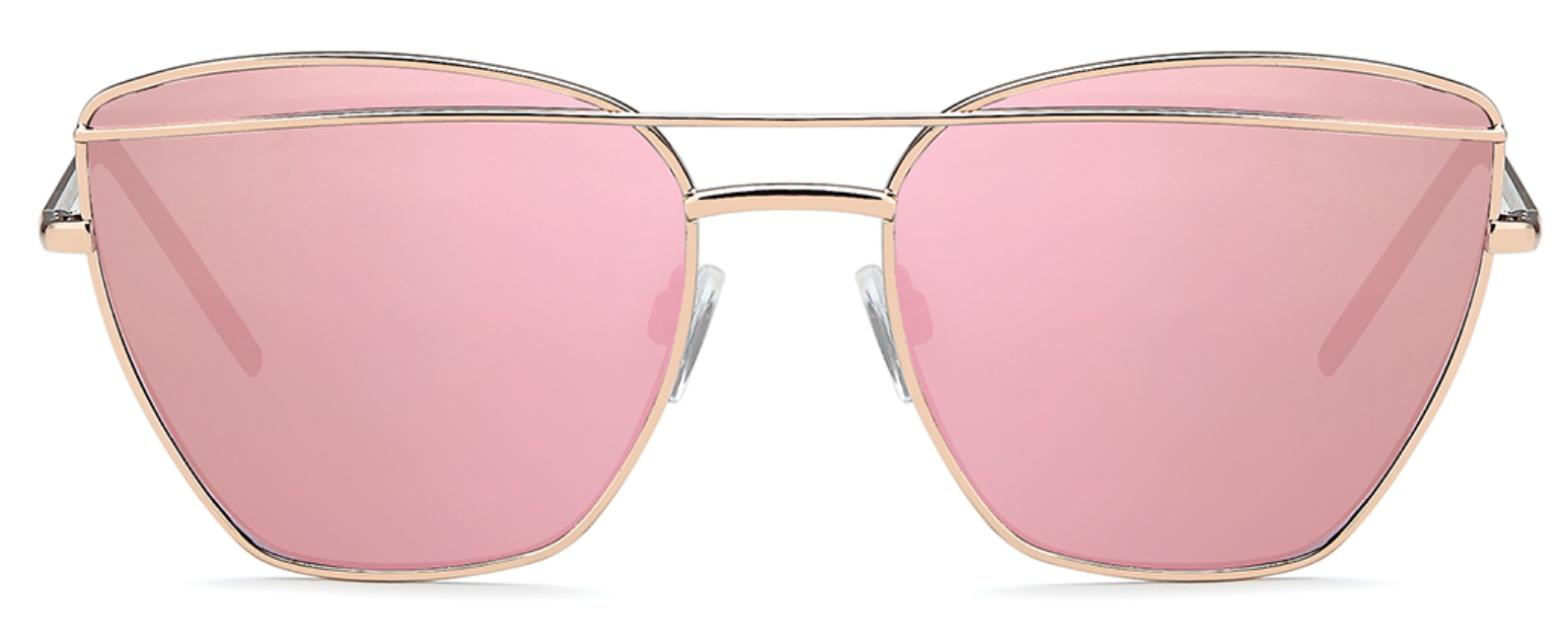 Gil Design Sonnenbrille Damen Frauen UV400 Schmetterlingsform Rosa verspiegelt1