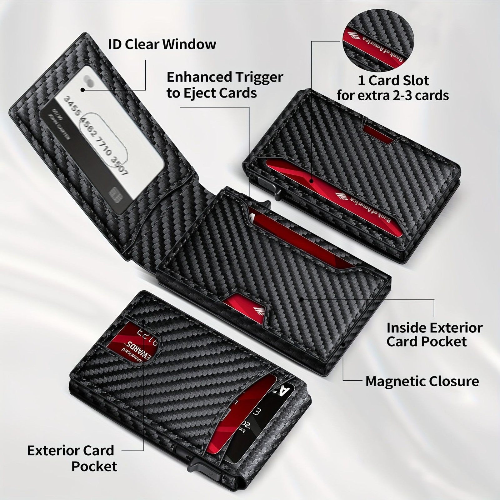 Premium RFID Karten Wallet Kreditkartenetui Slim Kartenhalter Magnetverschluss4