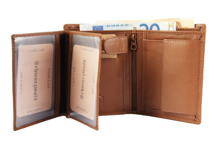 Schwarzwald Mädel Leder Portemonnaie Geldbeutel Portmonee Echtleder Braun Neu1