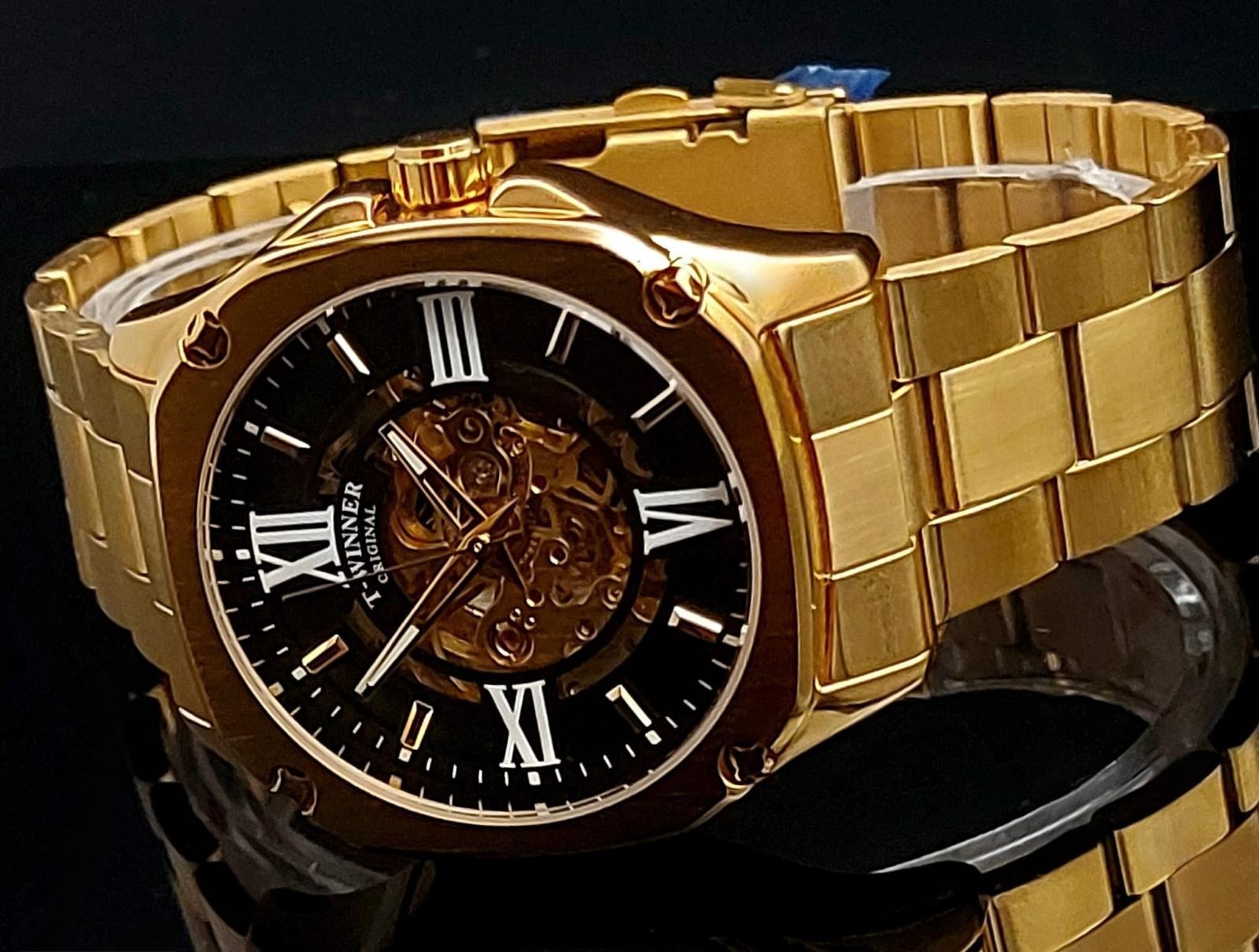 T-WINNER  - HERREN - AUTOMATIK - UHR - SCHWARZ / GOLD  - SKELETTUHR - EDELSTAHL1