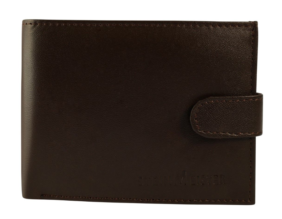 Steinmeister Schaf Leder Portmonee Geldbörse Echtleder Unisex Braun Modisch0
