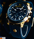 Elite Herren Armband Uhr Chronograph Datum  Schwarz Gold Farben Flieger-Design0