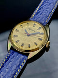 Lucerne Swiss Made Handaufzug Watch Armbanduhr Vintage Lagerfund Lederband Blau0