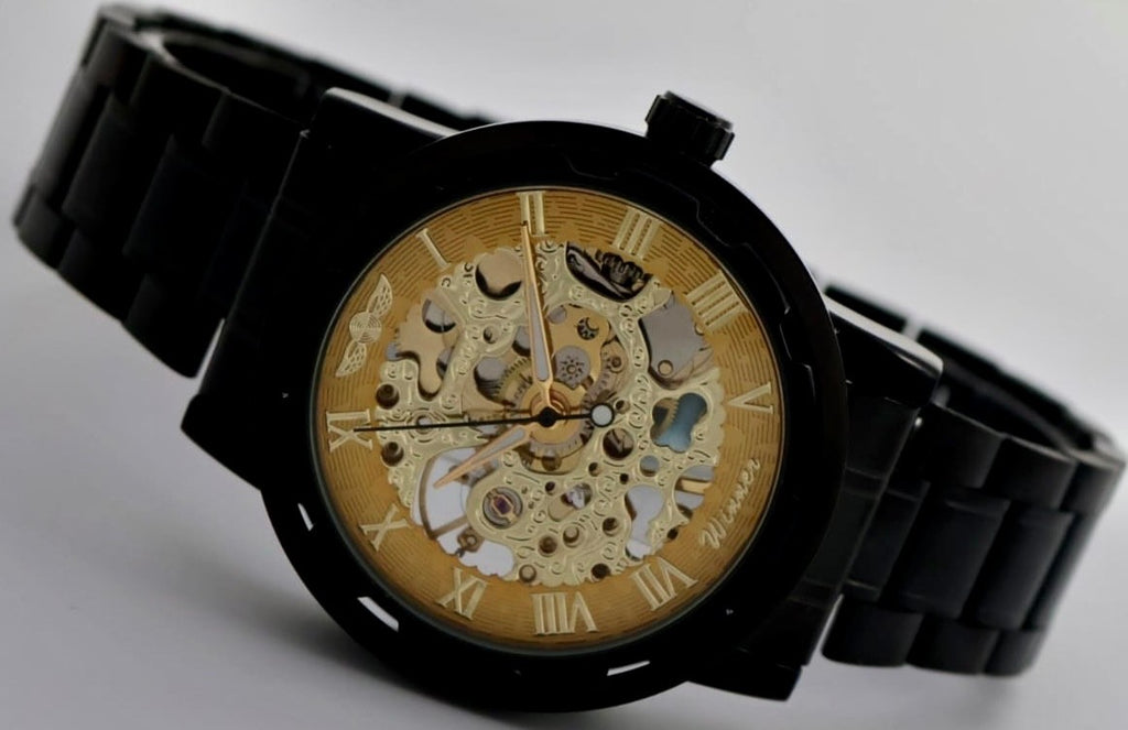 WINNER - MECHANISCH - HANDAUFZUG - HERREN - UHR - SKELETT - EDELSTAHL - 40MM1