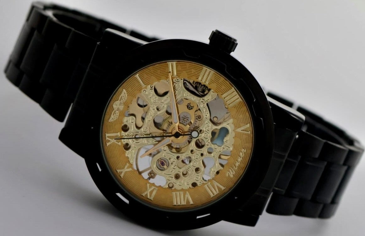 WINNER - MECHANISCH - HANDAUFZUG - HERREN - UHR - SKELETT - EDELSTAHL - 40MM1