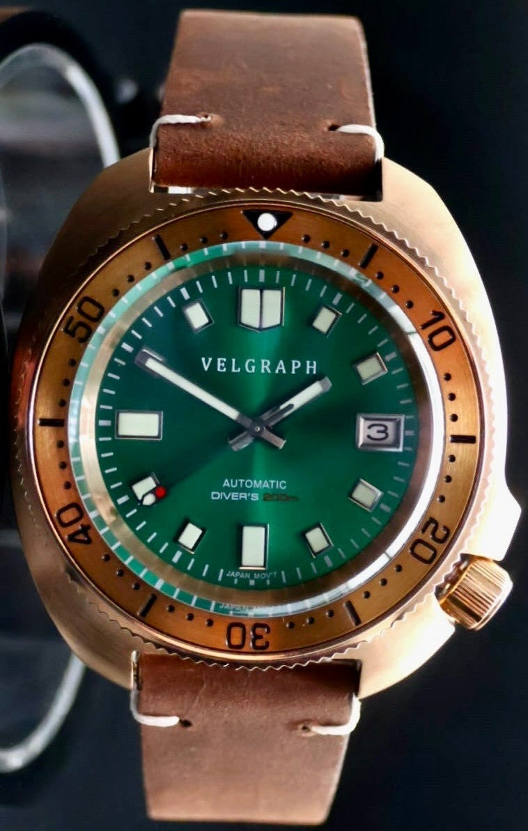 Luxus Velgraph 42mm Automatik Watch | Diver Style | Geschraubte Krone NH35 Werk1