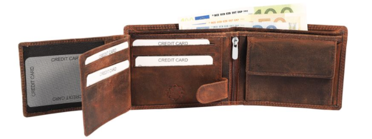 Akzent Leder Geldbörse RFID Schutz Echtleder Portemonnaie Geldbeutel Truck Motiv3