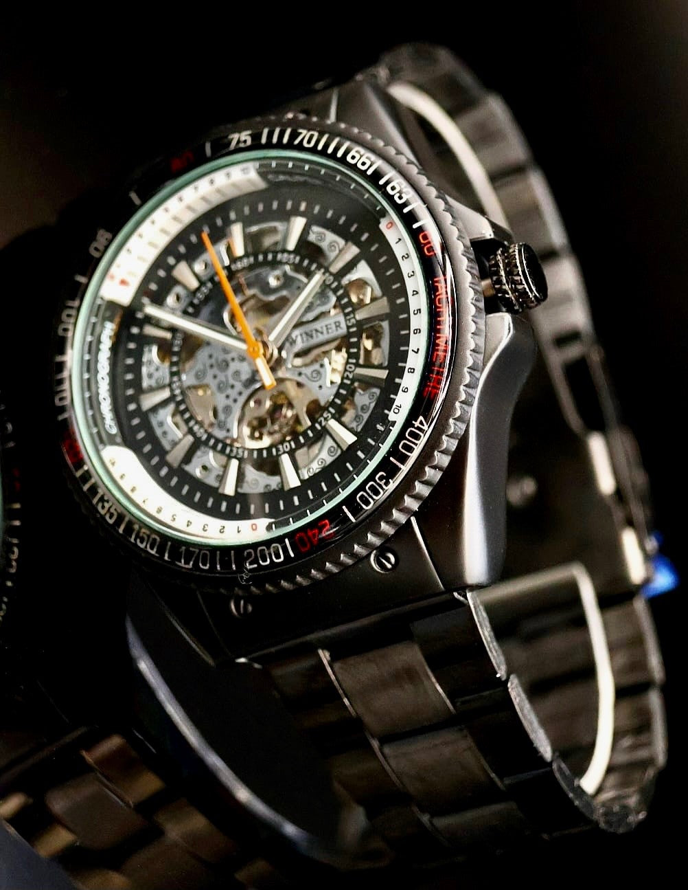 Sportliche Herren Automatik Uhr Herrenuhr Silber Farben - Offenes Ziffernblatt0