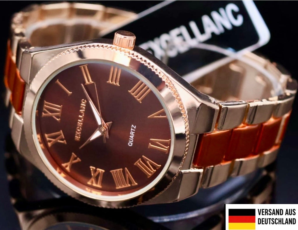 Excellanc  Damen Armband Uhr  Rosé  Farben Damenuhr Quarz NEU0