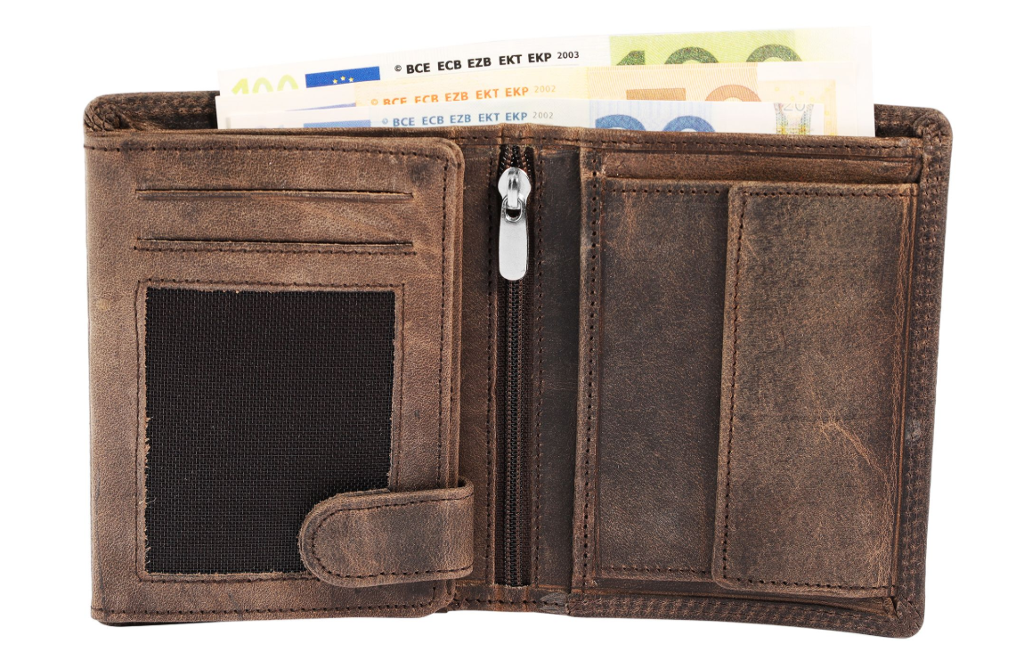 Akzent Basic Leder Geldbörse RFID Schutz Portemonnaie Braun Truck Motiv 31