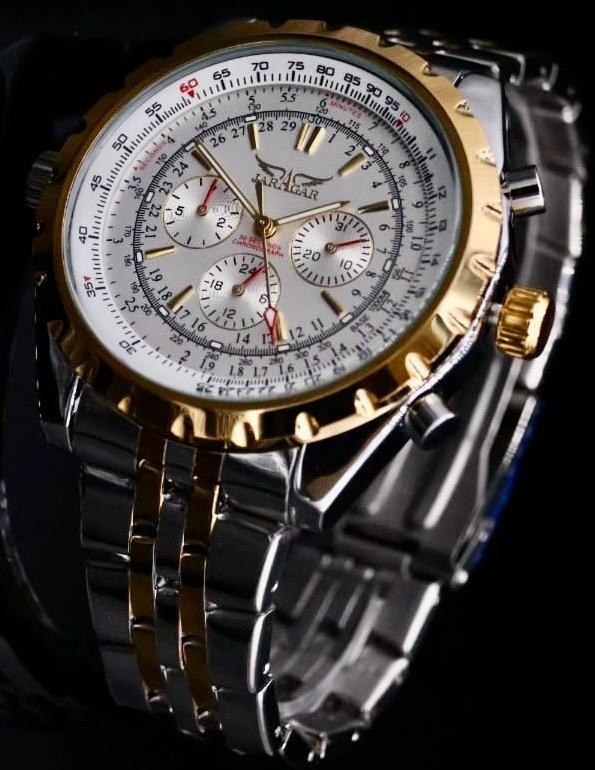 XL Automatik Herren Männer Armband Automatikuhr Herrenuhr Gold Silber Farben0