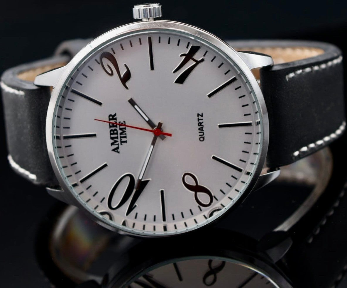 AMBER TIME - HERREN - QUARZ - UHR - DAILY WATCH - KLASSISCH - 46MM - NEU1