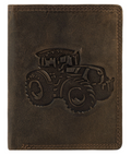 Akzent Leder Geldbörse RFID Schutz  Echtleder Portemonnaie Traktor Motiv Braun 10