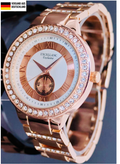Excellanc  Damen  Armband Uhr Schwarz Rosé Farben Damenuhr Mineralglas Strass #0