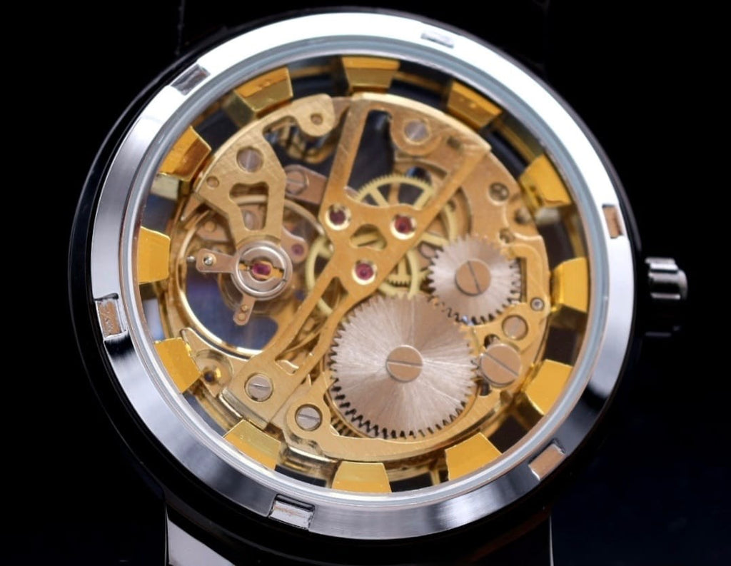 Winner Herren Automatikuhr Schwarz Mechanisch Melanaise Armband Uhr Luxus Design2