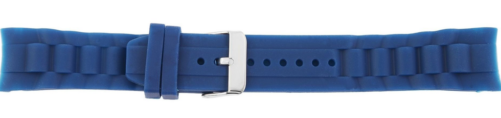 Steinmeister Uhrenarmband Silikon Armband in blau, glatt, flach, 22 mm1
