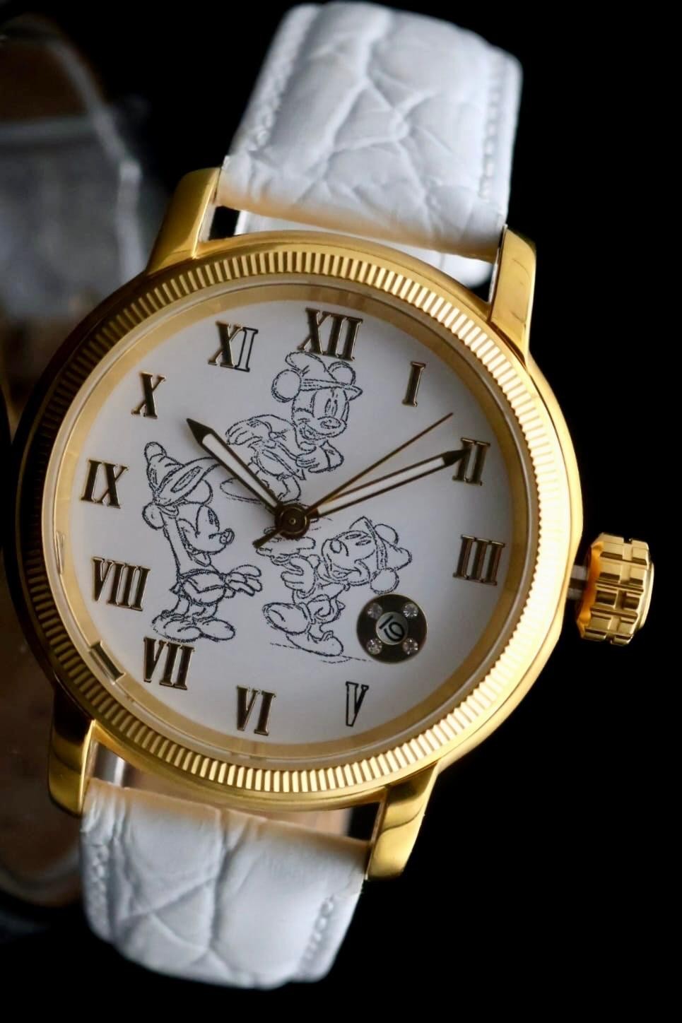 DISNEY Micky Maus Automatik Uhr Sammlerstück Retro VINTAGE Limitiert Datum0