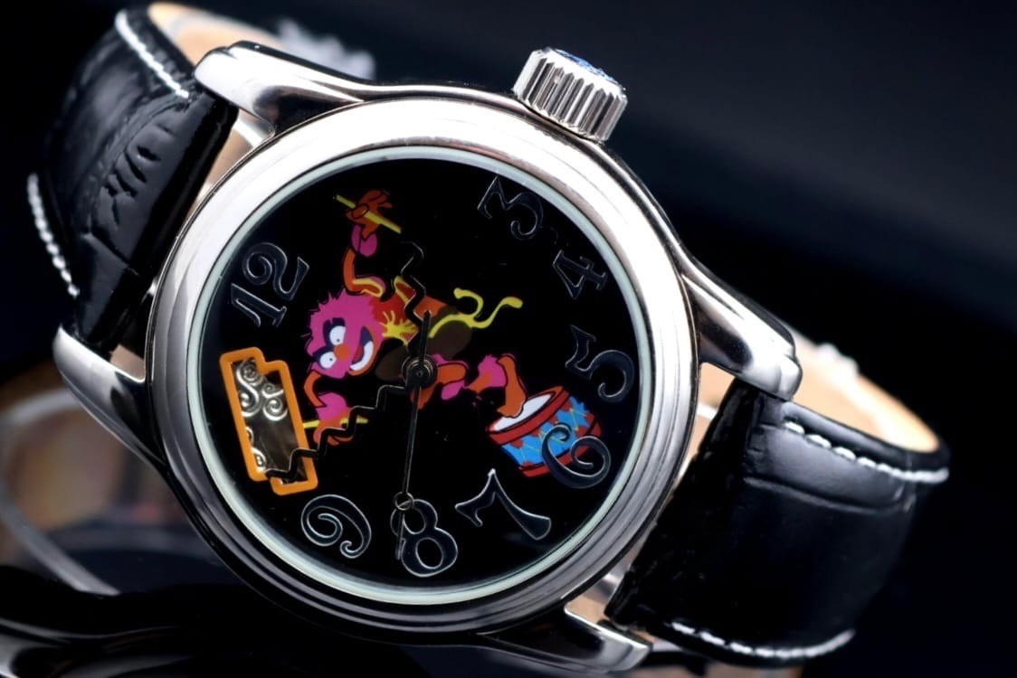 DISNEY Muppets Automatik Animal Unisex Uhr Sammlerstück Retro VINTAGE Leder NEU1