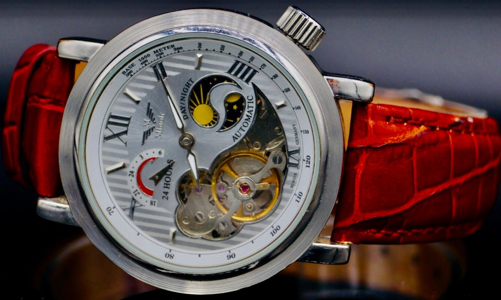 TOP Minoir Herren Männer Uhr Automatik Armbanduhr Weiß Braun Farben Herrenuhr1