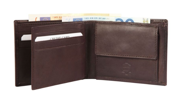 Excellanc Unisex Leder Portemonnaie Geldbeutel Portmonee Echtleder Dunkelbraun 22