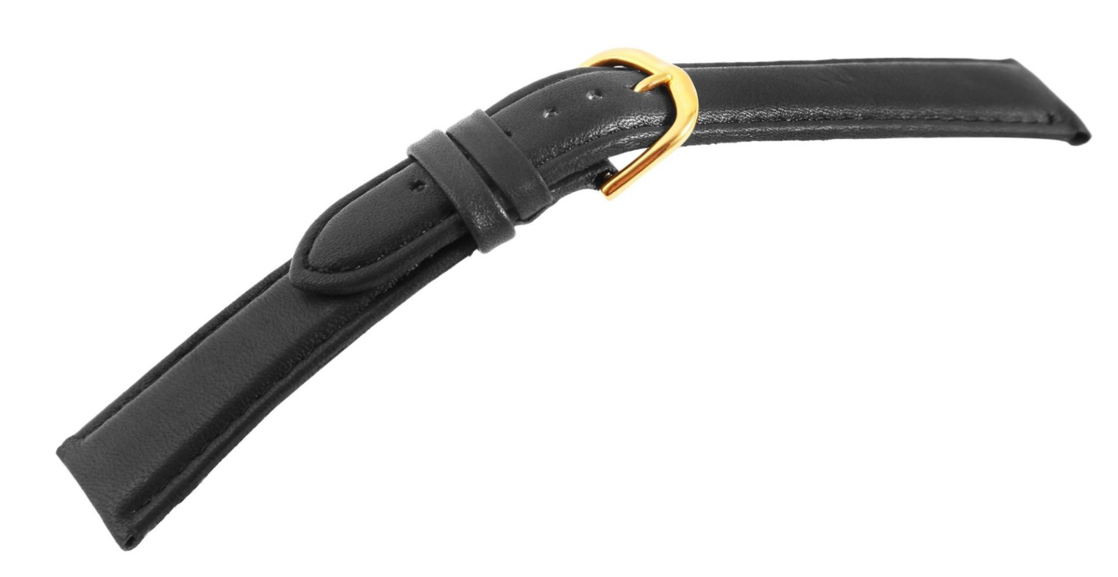 Steinmeister Uhrenarmband Echtleder Armband Kalbsleder Schwarz 12 mm0