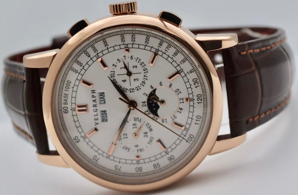 Velgraph Herrenuhr 42mm Automatik | Lederband | Vollkalender | NH35 | Seagull1