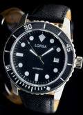 Lorsa Armbanduhr Herren Automatik Uhr Datum Taucher Style Lederarmband Neu0