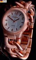 Top Excellanc Damen Frauen Armband Uhr Rosé Weiß Farben Damenuhr Kettenarmband0