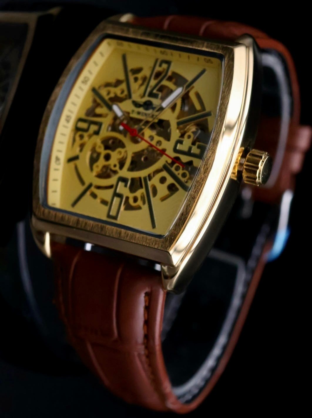 Klassische Herren Männer Automatik Armband Uhr Automatikuhr mit Lederarmband NEU1